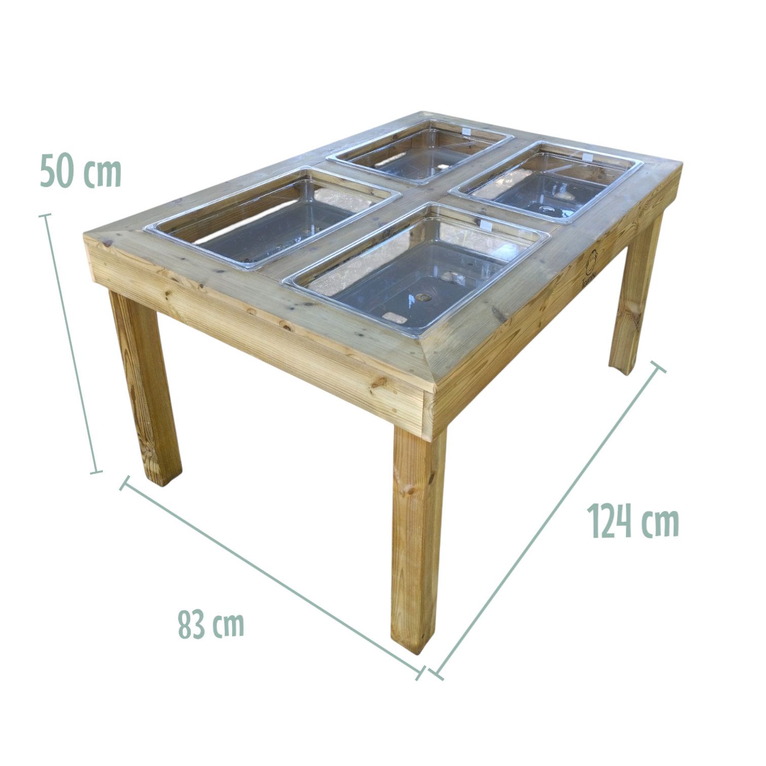Mesa de experimentación con bandejas para Exterior