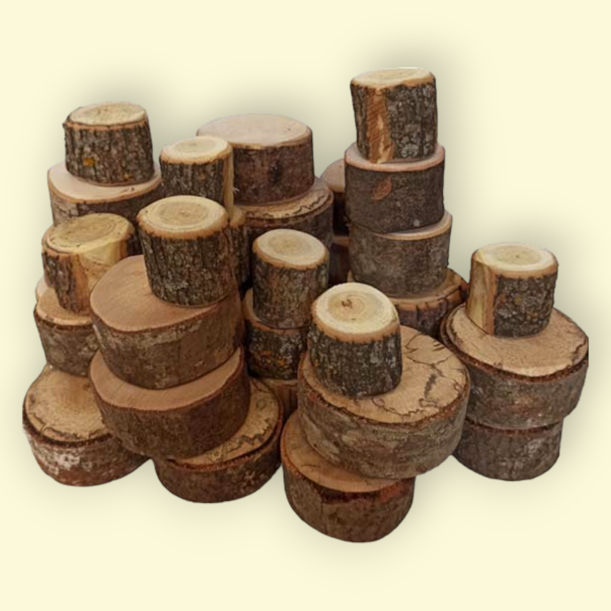Pack Tronquitos naturales de madera 90 piezas