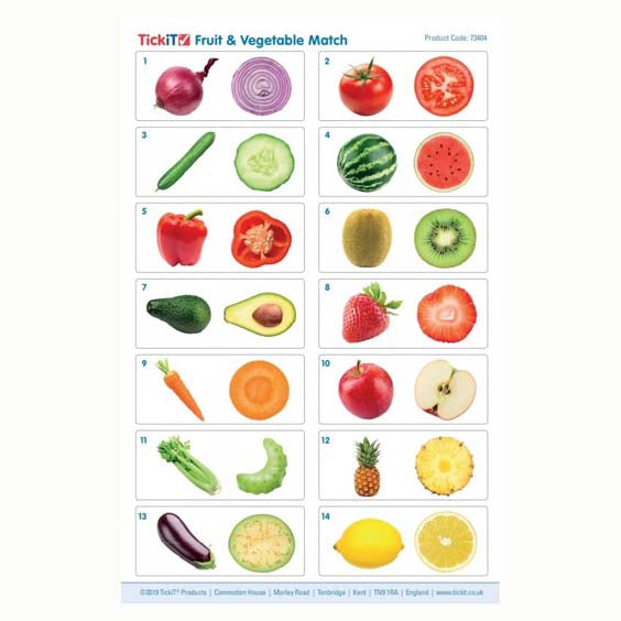 Memory descubre las frutas y verduras