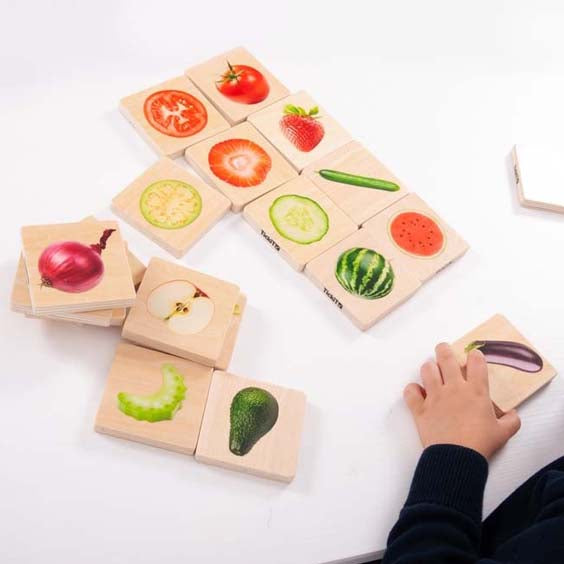 Memory descubre las frutas y verduras