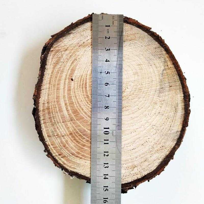 Rodajas de madera natural de 25 cm. de diámetro personalizadas